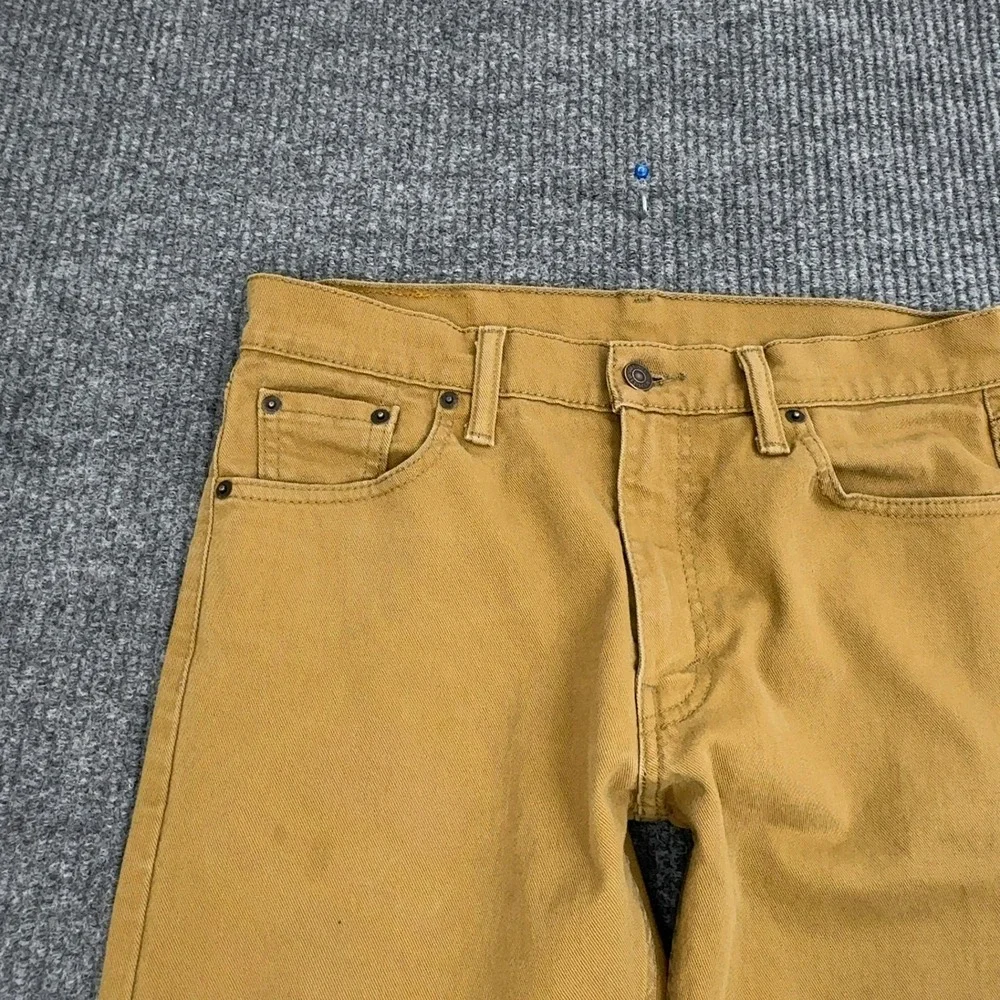Levi's 513 Slim Straight Pants Mens 30x32 Tan Khaki Twill Stretch Casual Utility